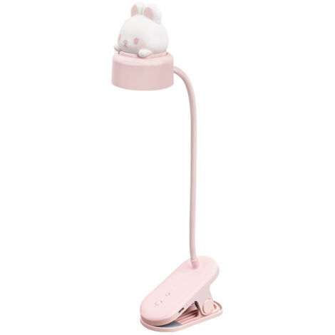 royaluxe - LAMPE A PINCE flexible avec Veilleuse Original/Avec batterie rechargeable par USB/Liseuse LED & Lampe de lecture pour bureau, lit, chevet - Légère, pratique - Parfait pour enfant -rose -Lam