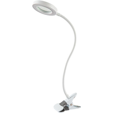 royaluxe -Lampe de lecture LED, lampe à pince à intensité variable pour tête de lit, chambre à coucher, bureau, 3 modes et 9 niveaux de gradation, lampe de bureau à pince flexible, adaptat inclus (bla