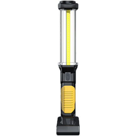 royaluxe -Lampe de Travail Baladeuse LED Rechargeable 1500 Lumens COB Portable Lampe Mecanicien avec Base Magnique et Crochet pour réparation 1 Pièce [Classe énergétique A+]