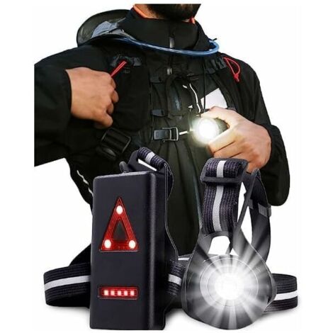 royaluxe -Lampe Frontale, LED Eclairage de Poitrine Course à Pieds Rechargeable USB pour Course 500 Lumens Lampe Pectorale Lampe 2 Modes Portée de Étanche Sports Extéri,Vous pouvez faire en sorte que