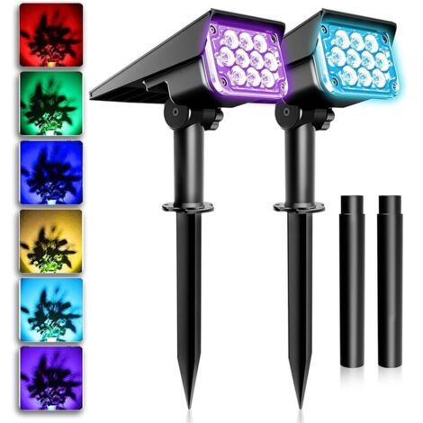 royaluxe -lampe jardin solaire exteri led lampes solaires exteries jardin4PCS Éclairage Extéri à Piquer COB 5W 220V IP65 Étanche LED Spot Orientable Project Lampe de Jardin Éclairage pour Chemins Pl