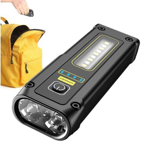 royaluxe -Lampe torcheMini Flashlight,Waterproof Powerful Flashlight - USB Rechargeable Flashlight, Flash Light for Camping, Hiking-B