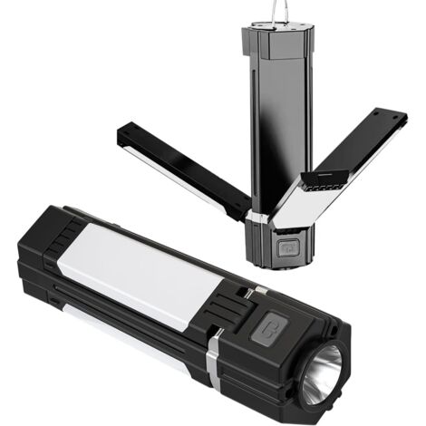 royaluxe - Lampes torches LED rechargeables haute puissance, ultra-lumineuses avec 5 modes d'éclairage, étanches IPX4, magnétiques, idéales pour le travail et le