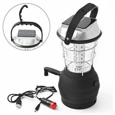 royaluxe - Lanterne Solaire, Lanterne de Camping avec Manivelle Dynamo 36 Led Lampe de Secours