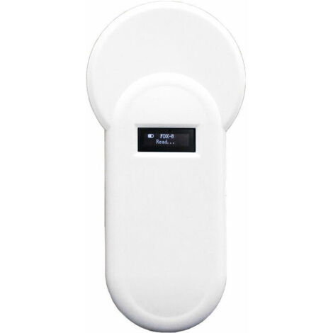 royaluxe -Lect De Puce D'Animaux Portable H01-T 134.2Khz 134.2Khz Lect Des Etiquettes D'Animaux Lect Oled Display Fdx-B Format Supports Avec Buzz-Er Pour La Gestion De L'Elevage De Volaille, Blanche