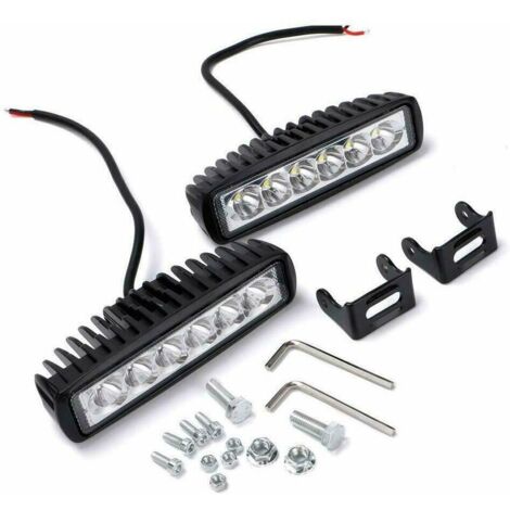 royaluxe - LED Phare 12v 24v,2PCS 18W 16cm Projecteur Spot Phare de Travail Longue Portee LED Phare LED MotoVoiture Barre LED Feux de Travail Lampe de Travail pour Truck ATV SUV IP68