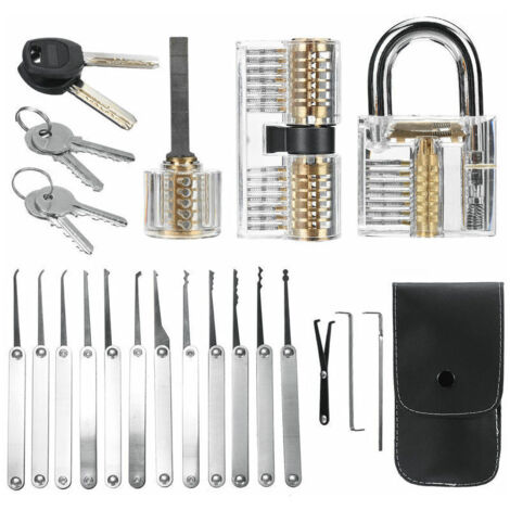 royaluxe -Lock Picking Set Ensemble d'outils de déverrouillage Serrurier Pratique Serrure Pick Extract de clé Cadenas Lockpick Kits d'outils avec sac de transport pour les enfants professionnels début