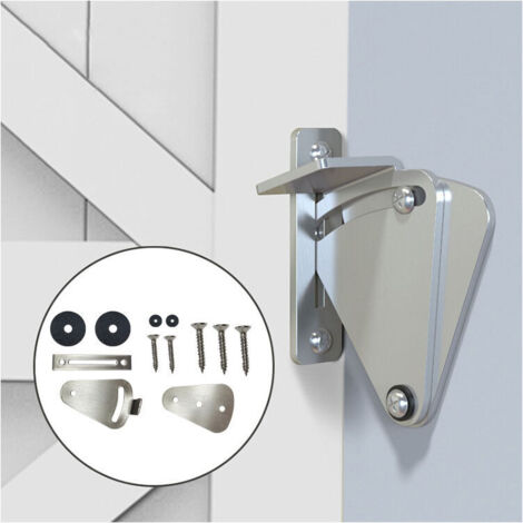royaluxe - Loquets de porte coulissante de grande taille pour porte escamotable, garage et remise, portes en bois et verre, argent