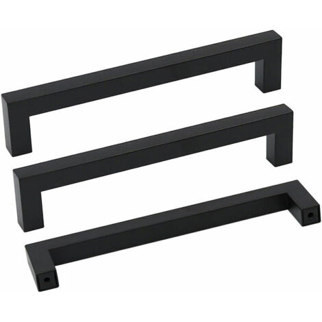 royaluxe - Lot de 10 Poignées de Meuble en Acier Inoxydable de 160 mm Poignées de Tiroir Style Moderne pour Commode Armoire Porte Noir