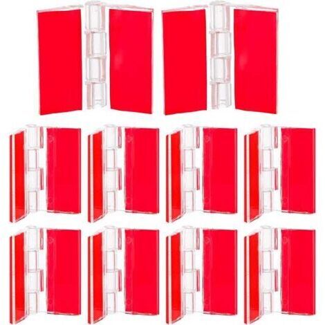 royaluxe - Lot de 12 charnières en plastique acrylique transparent auto-adhésives pour armoire, couvercle d'aquarium, meubles (35 x 30 mm)
