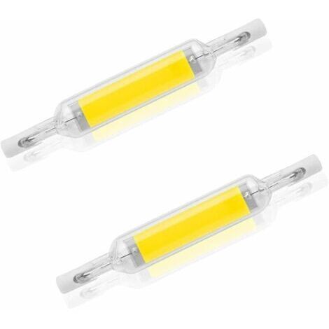 royaluxe - Lot de 2 ampoules LED R7S 10 W 78 mm à intensité variable blanc froid 6000-6500 K 100 W halogène J78 de remplacement, tube de base R7S à double extrémité, angle de faisceau 360, économie d'