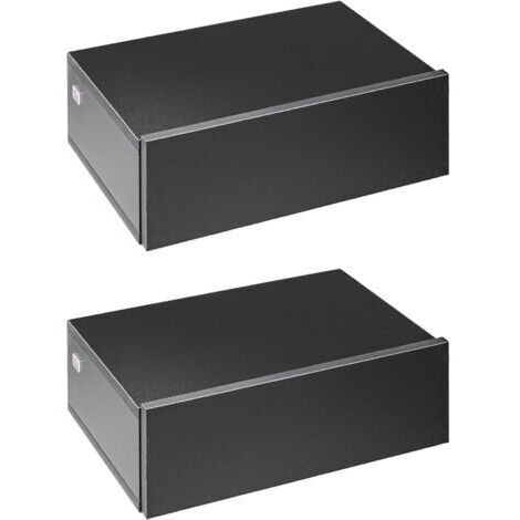 royaluxe -Lot de 2 Tables de Chevet murales - Lot de 2 Tables de Nuit - tiroir Coulissant, Plateau - Panneaux Particules Noir