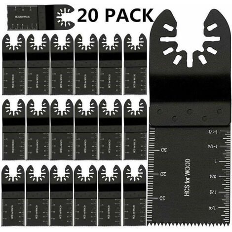 royaluxe - Lot de 20 Lames de Scie Oscillantes Universelles, multitool plus 34 mm Lame Outil Multifonction Précision À libération rapide Lames de scie oscillantes Pour Bosch Bois Plastique Métal Clous