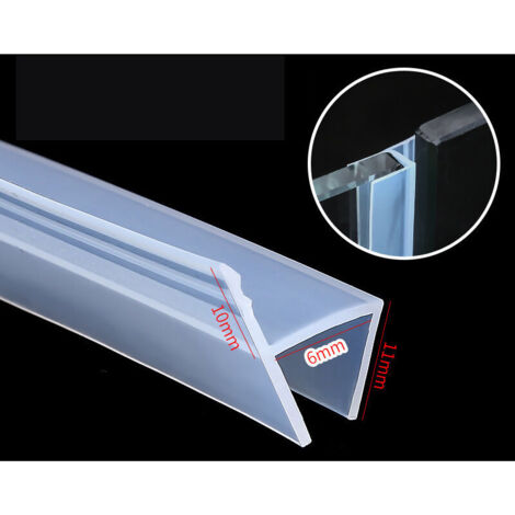 royaluxe - Lot de 3 Joint d'étanchéité bi-dureté translucide rejet d'eau - Pour verre d'épaisseur :(forme en H - largeur intérieure 6 mm - joint en verre)