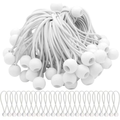 royaluxe -Lot de 30 Tend Elastique Cordons Élastiques avec Boules Sandow Elastique Boules Elastiques pour chapiteaux, tentes, bannières et bâches