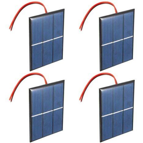 royaluxe -Lot de 4 batteries micro panneau solaire 1,5 V 0,65 W 60 x 80 mm pour énergie solaire, bricolage, projets scientifiques - Jouets - Chargeur de batterie