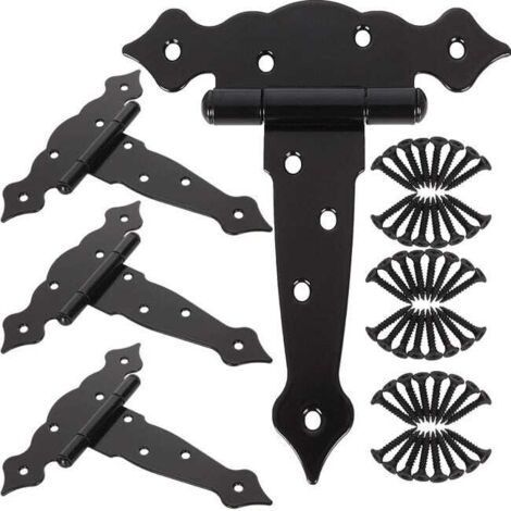 royaluxe - Lot de 4 charnières de porte de 15,2 cm pour abri de jardin, grange, charnières de portail robustes pour clôtures en bois