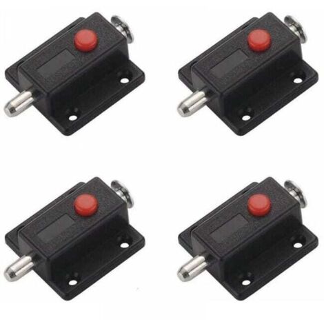 royaluxe - Lot de 4 verrous coulissants automatiques à ressort pour portes intérieures et extérieures, fenêtres, armoires, chambres et salles de bains - Noir