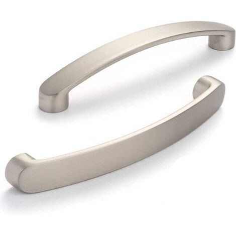 royaluxe - Lot de 6 Poignee de Meuble Poignées de porte de cuisine chromées- poignee meuble de cuisine Nickel Brossé Poignée Cuisine Brossé Entraxe 128mm