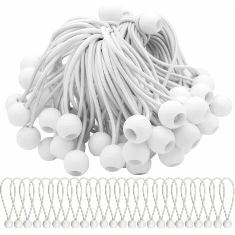 royaluxe -Lot de 75 Tend Elastique Cordons Élastiques avec Boules Sandow Elastique Boules Elastiques pour chapiteaux, tentes, bannières et bâches