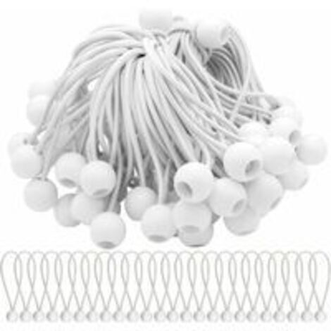 royaluxe -Lot de100 Tendeur Elastique Cordons Élastiques avec Boules Sandow Elastique Boules Elastiques pour chapiteaux, tentes, bannières et bâches