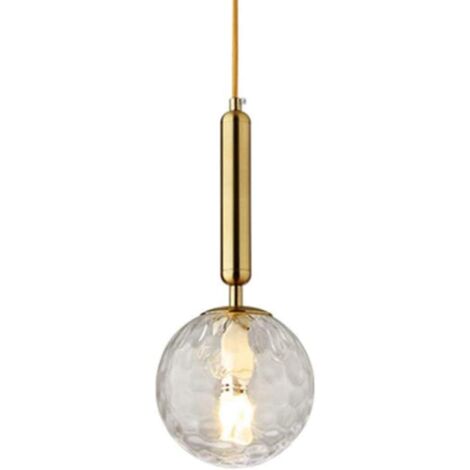 royaluxe - Lumière ondulée Verre Moderne Or nordique Luminaires Suspensions Décoration de maison Lampe boule en verre Lampe suspendue pour Salon Salle à manger Éclairage de l'îlot de cuisine