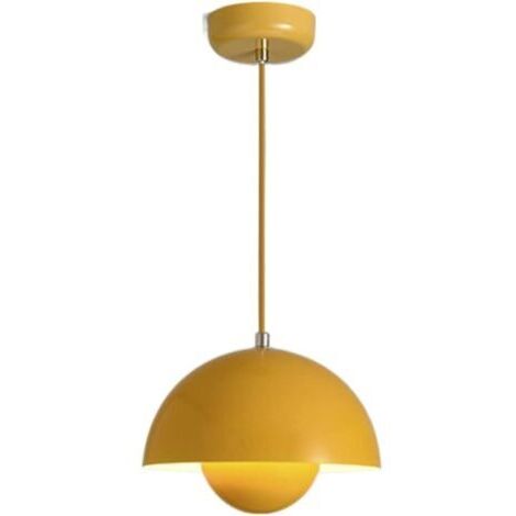 royaluxe -Luminaire Suspendu LED, Insertion En Forme De Boule Encastré Lumière Modernisme Suspension En Métal Lampe Suspendue Pour Salon Chambre Salle À Manger Cuisine Îlot-10"/25cm Jaune macaron, lum