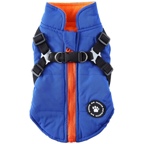 royaluxe - Manteau d'hiver Imperméable pour Chien Chaud avec Harnais, Veste de Chien Imperméable pour Petit Moyen Grands Chiens, pour Labrador Chihuahua Bouledogue Français --XL-bleu