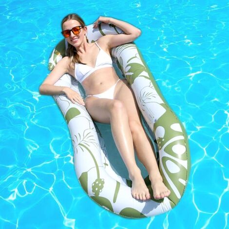royaluxe -Matelas Gonflable De Piscine,Hamac Gonflable Flottant,Lit Flottant Gonflable avec Filet Après Gonflage 78 X 150 cm Adapté Aux Adultes Et Aux Enfants