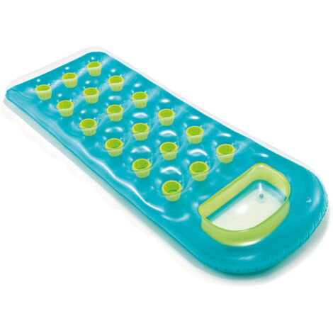 royaluxe -Matelas gonflable transparent à poches - 188 x 71 cm - Turquoise – Turquoise