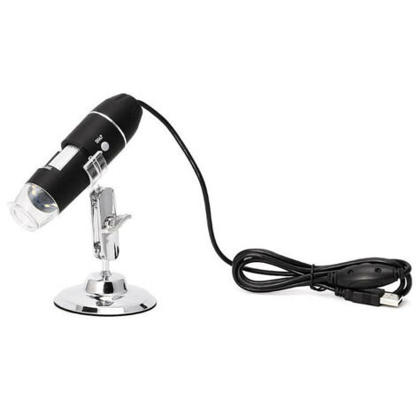 royaluxe -Microscope portatif numérique USB 1600X pour la détection à main de vue industrielle avec loupe réglable à 8 lumières LED
