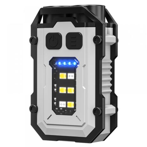royaluxe - Mini lampe torche LED rechargeable, lampe porte-clés avec 8 modes, petite lampe puissante, étanche IP54, idéale pour le camping