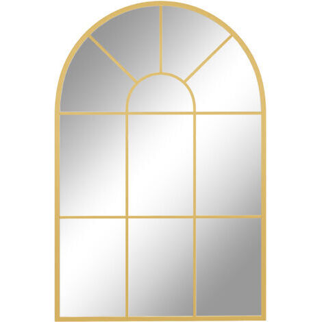 royaluxe -Miroir mural en métal cadre doré en forme de voûtée – 91 x 60 cm – décoration pour entrée ,chambre à coucher, salon