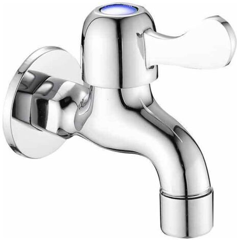 royaluxe -Mitigeur de lavabo Mitigeur Mural Evier (1/2'', Eau Froide), Robinet de Extérieur/Jardin, Laiton/Chromé
