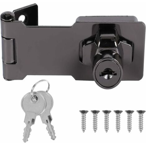 royaluxe - Moraillon de Verrouillage Rotative 90°Serrure de tiroir sans Perforée en Alliage Aluminium Boucle avec Cadenas Arbre de Connexion Épaissie pour Armoires Fenêtres Tiroirs Meubles Placards