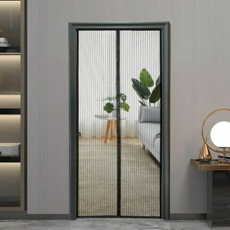 royaluxe -Moustiquaire Taille de la porte moustiquaire 90 x 210 cm, adapté aux animaux domestiques et aux enfants, rideau en maille pour empêcher les insectes d'entrer, aimants auto-obturants, aimant 