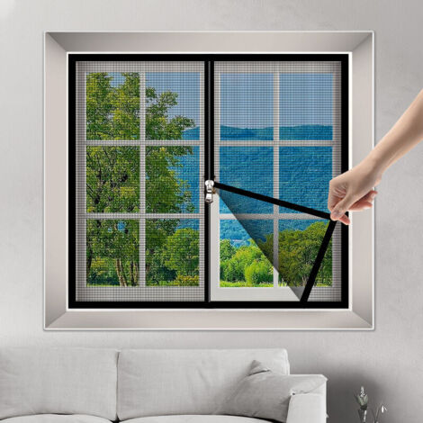 royaluxe -Moustiquairede Fenêtre 110x110 cm Moustiquaire Magnétique pour Fenêtre avec Aimant Rideau Anti moustique Magnetique pour Fenêtre Fenêtre de Balcon Camping car Blanc Z