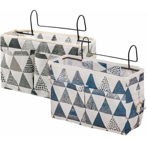 royaluxe -Organisateur de Chevet Étanche 2PCS Sac de Rangement Suspendu Pratique avec 3 Poches Organisateur de Lit Large Poche de Rangement pour Lit Poche pour Lit Superposé Chevet Suspendu Panier De 