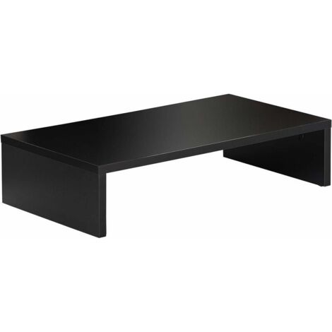 royaluxe -Organiseur de bureau   Réhausseur D'écran En Bois,Support De Moniteur,Support D'ordinateur Portable,Pc,Tv,Pour Le Bureau La Maison,40x30x9.6cm, ,Couleur Noir