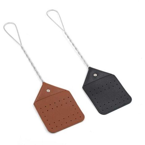 royaluxe - Paquet de 2 tapettes à mouches, tapettes à mouches robustes, tapettes à mouches pour une utilisation intérieure et extérieure (noir + marron)