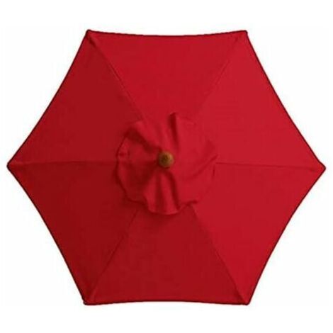 royaluxe -Parasol de jardin avec 6 baleines robustes, parasol de plage, abri de jardin, pour balcon, terrasse, terrasse, piscine (diamètre 3 m) - Rouge