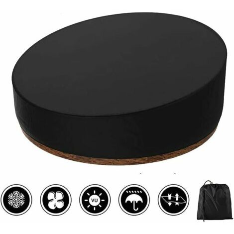 royaluxe - Patio Daybed Cover Cover Tour, Rotin Daybed Cover Couverture imperméable Patio Patio Tapis de jardin Couvertures avec sac de rangement pour Rotin Jour Day Sun Lounger (Blac) 228x83cm