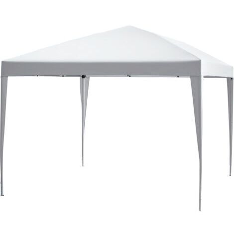 royaluxe -Pavillon pliable et dépliable de 2,95 x 2,95 m, pavillon de jardin, tente de réception, protection UV, acier et toile Oxford, blanc
