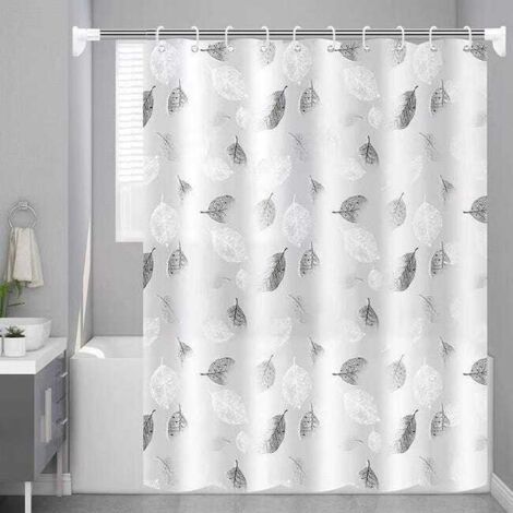 royaluxe - PEVA Rideau de douche avec crochets, léger, imperméable et résistant à la moisissure, décor de salle de bain, 180x180cm, 1 pièce