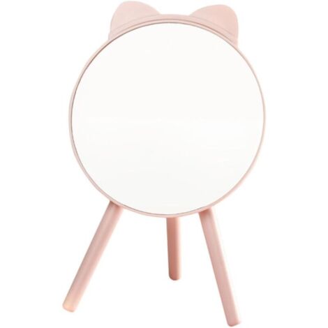 royaluxe -pièces miroir de courtoisie fille cosmétiques miroir mignon miroir de maquillage voyage miroir de maquillage éclairé chat oreille miroir miroirs ménage table miroir verre rose produits ménag