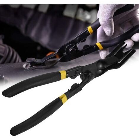 royaluxe -Pince a Degrafer en Acier Porte de Voiture Automatique Clip Universelles Outil Demontage Garniture Voiture Pince à Clips Voiture pour Garnitures Systèmes Audio/Radio de Voitures(Jaune)