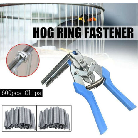 royaluxe - Pince de clôture rapide fixation de treillis métallique mince, pinces de clôture de jardin pince, pince à grillage + 600 clips pour pinces de fixation de fil,