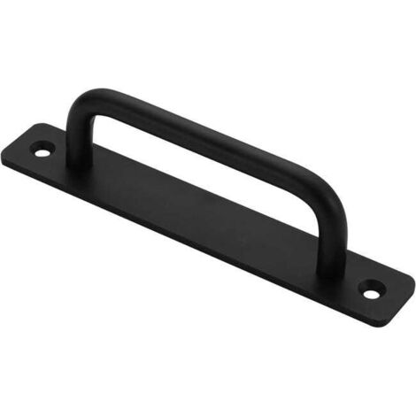 royaluxe - Poignée de porte de grange, poignée de porte de grange coulissante parfaite incluse 2 vis - noir, 150 mm