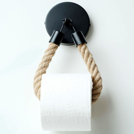 royaluxe - Porte Papier Toilette, Porte-Serviette en Corde de Chanvre,Support pour Rouleau Vintage Deco pour Salle de Bain et Cuisine,