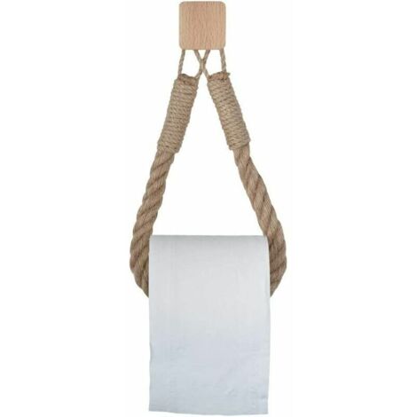royaluxe - Porte-Papier Toilette Vintage en Corde de Chanvre pour Salle de Bain ( Base rond )